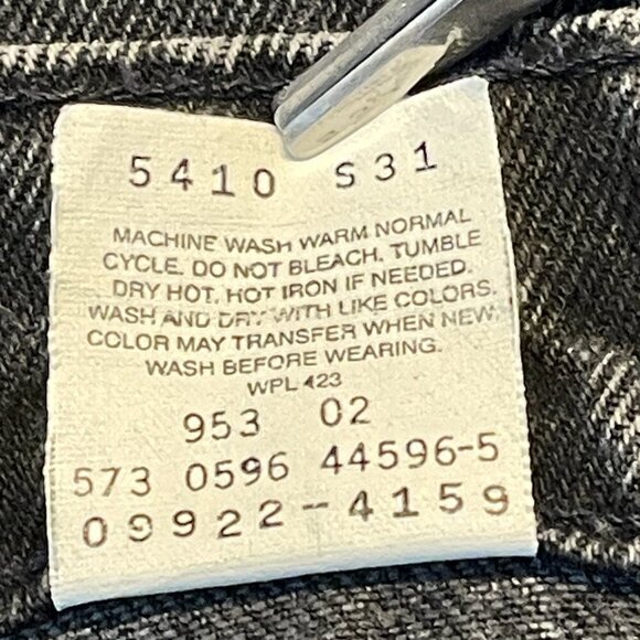 Vtg Levi's 922 Tapered Fit Leg 22 Short Black Orange Tab Jeans Baggy‎ Outdoorsy - Picture 15 of 16